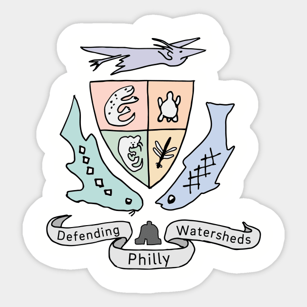 Defending Philly Watersheds Crest Sticker by Louis Cook